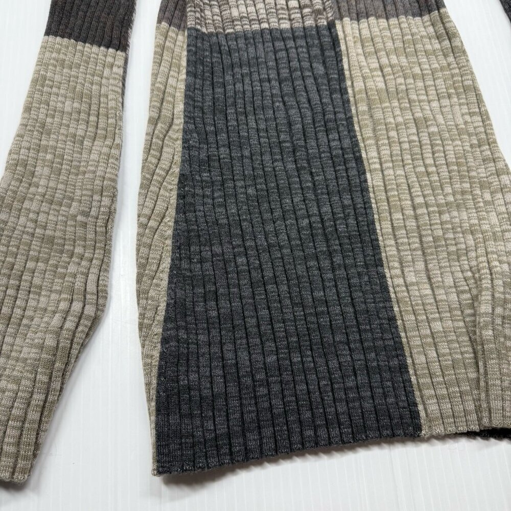 Sandro Paris Moria Sweater Size 3 US L Colorblock Rib Knit Zip Collar Pullover - Picture 7 of 10